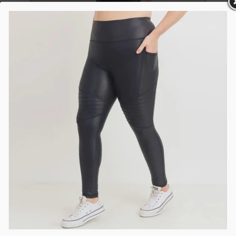 Mono B Highwaist Foil Moto Leggings